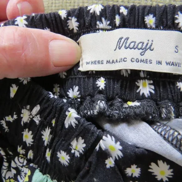 Maaji Black Bouquet Maxi Wrap Skirt Cottagecore/Bohochic  S EUC - Picture 11 of 11